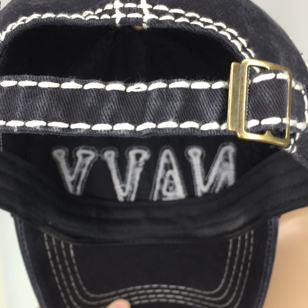 NEW “NAVY” BASEBALL CAP! With Letterman Lettering! - Picture 3 of 3